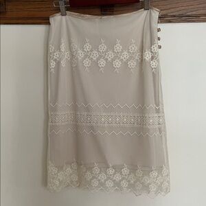 Chic Lace Mini Skirt in Cream